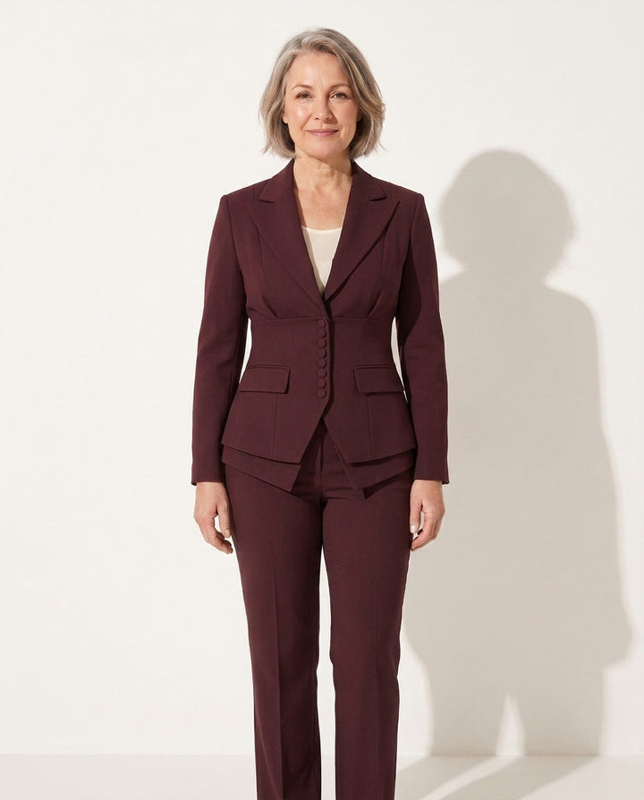 Tamara | Women's Tailored Wide Leg Trousers Blazer Suit Set