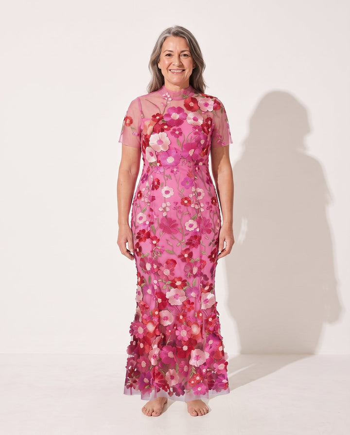 Viola | Floral Autumn Wedding Guest Midi Dress