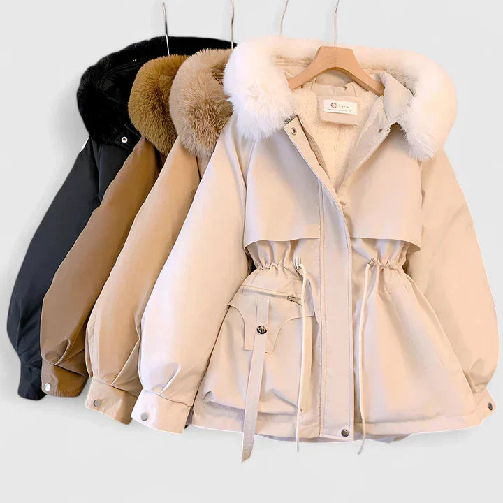 Evie | Women's Hooded Puffer Jacket with Faux Fur Trim