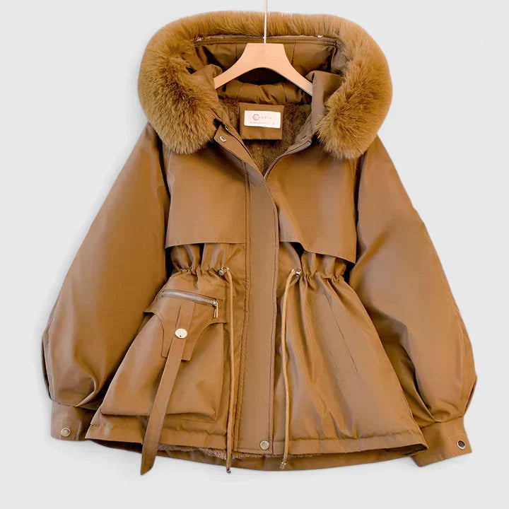 Evie | Women's Hooded Puffer Jacket with Faux Fur Trim