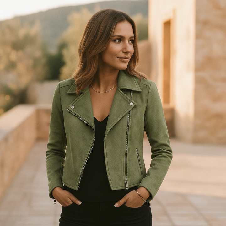 Aveline | Fringe Leather Biker Jacket For Women
