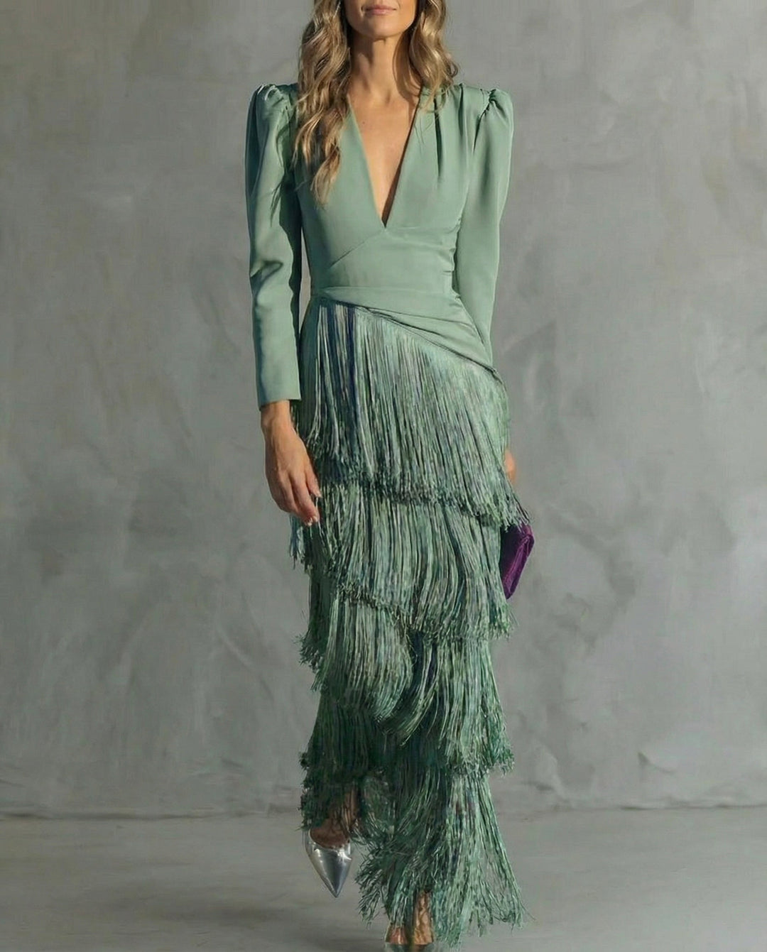 Gabriela | Elegant Dress with Fringe Sleeves