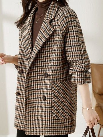 Millie | Women's Wool Houndstooth Blazer Coat