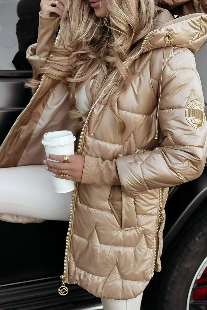 Royal | Women's Hooded Puffer Jacket with Diamond Quilting