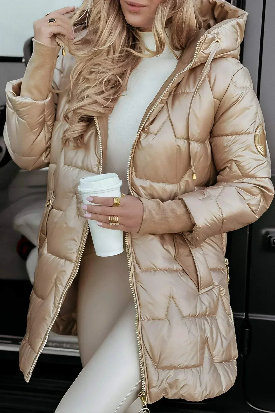 Royal | Women's Hooded Puffer Jacket with Diamond Quilting