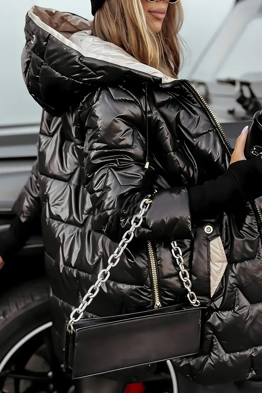 Royal | Women's Hooded Puffer Jacket with Diamond Quilting