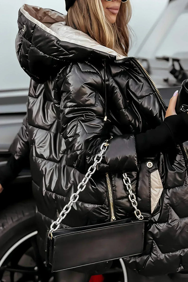 Royal | Women's Hooded Puffer Jacket with Diamond Quilting