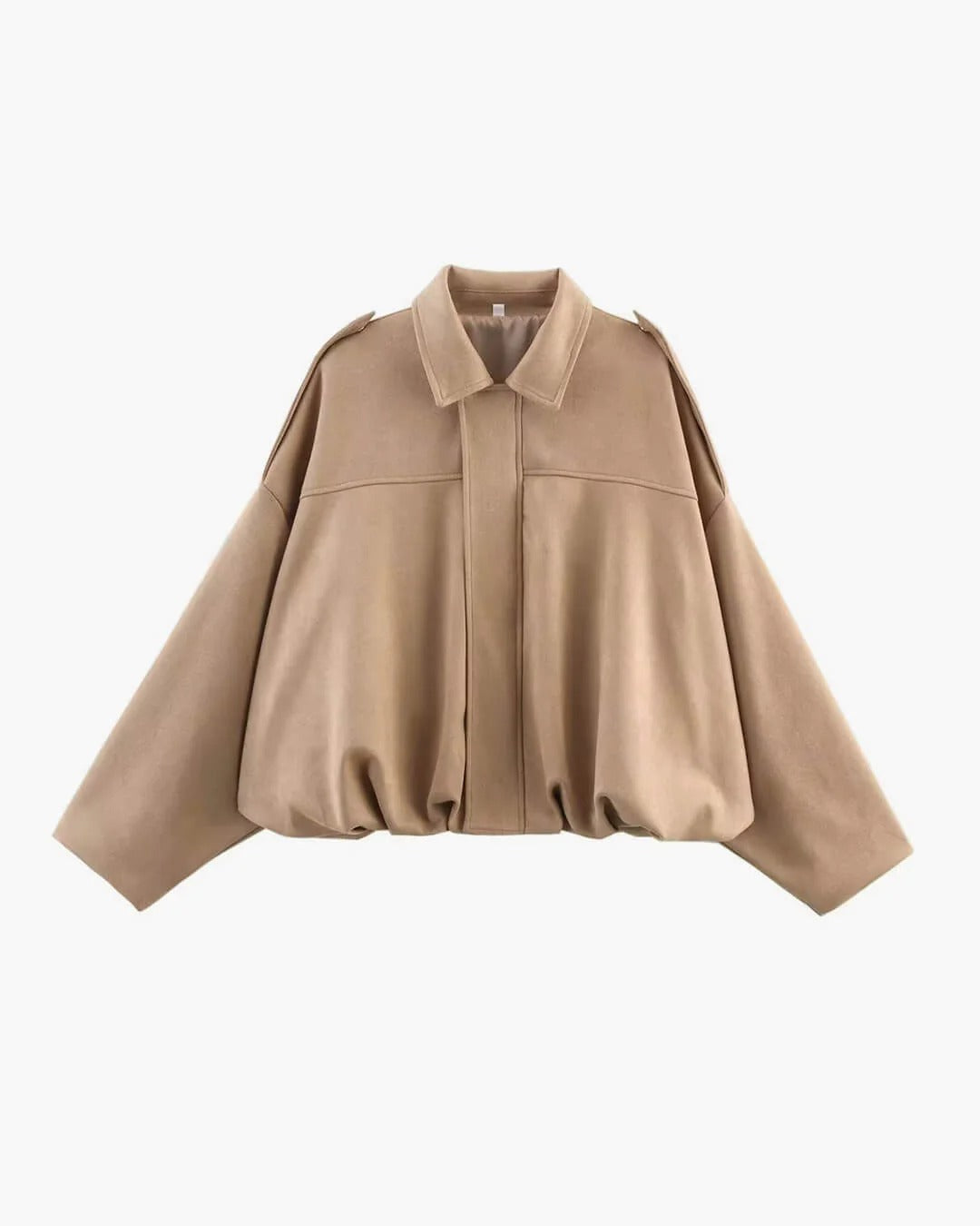 Jimena | Faux Suede Collared Bomber Jacket for Women