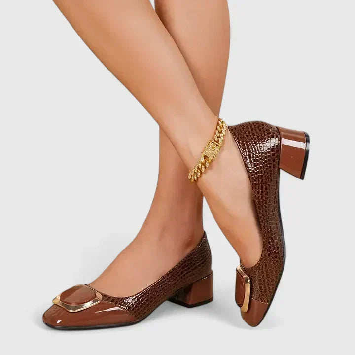 Crystal | Women's Block Heel Closed Toe Loafers