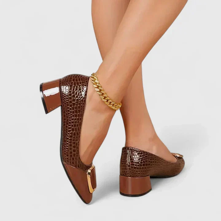 Crystal | Women's Block Heel Closed Toe Loafers