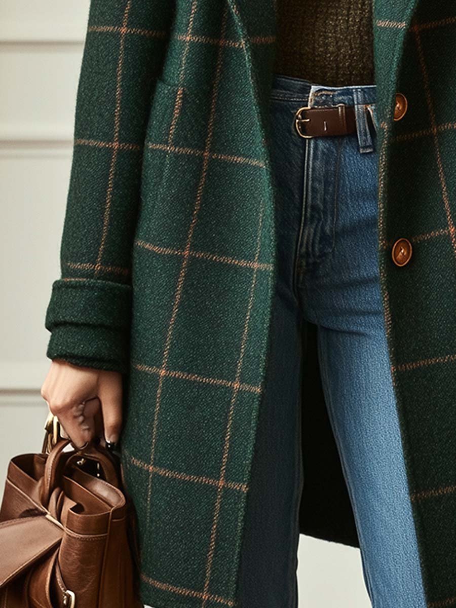 Scarlett | Women's Wool Check Coat
