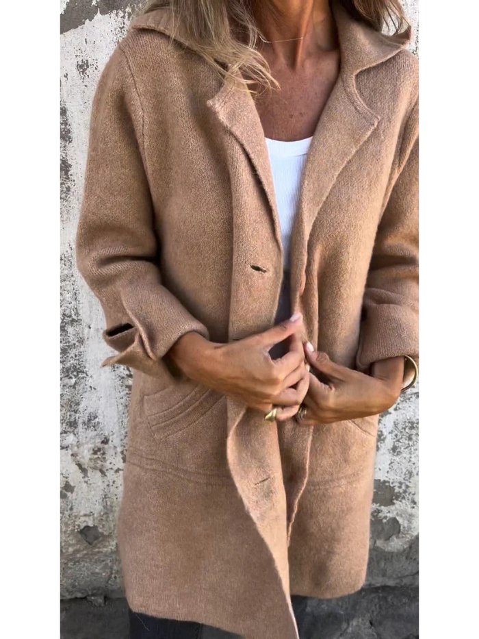 Ivanna | Women's Lapel Collar Button-Front Coat for Autumn