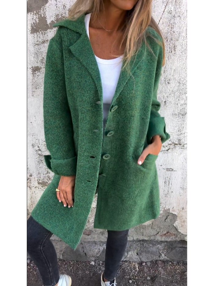 Ivanna | Women's Lapel Collar Button-Front Coat for Autumn
