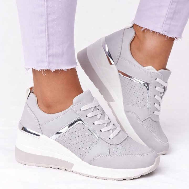Camille | Orthopedic Wedge Sneakers with Metallic Details