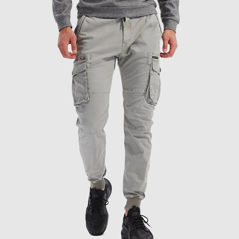 Lebron | Men's Elasticated Drawstring Multi-Pocket Cuffed Cargo Joggers