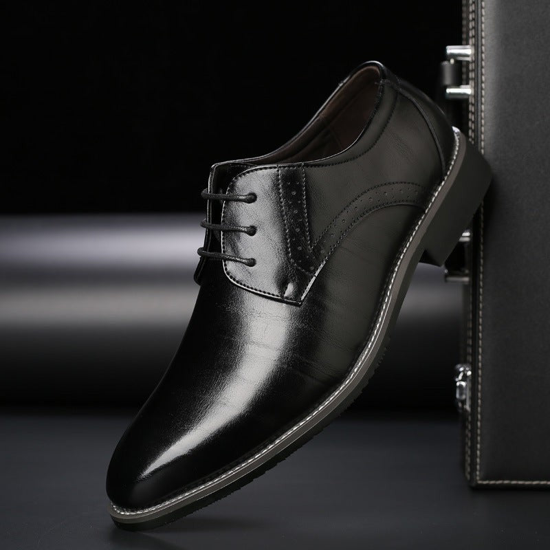 Marcus | Men's Lace-Up Brogue-Detail Round-Toe Derby Shoes