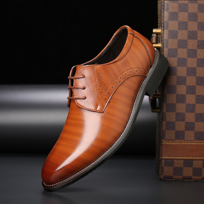 Marcus | Men's Lace-Up Brogue-Detail Round-Toe Derby Shoes