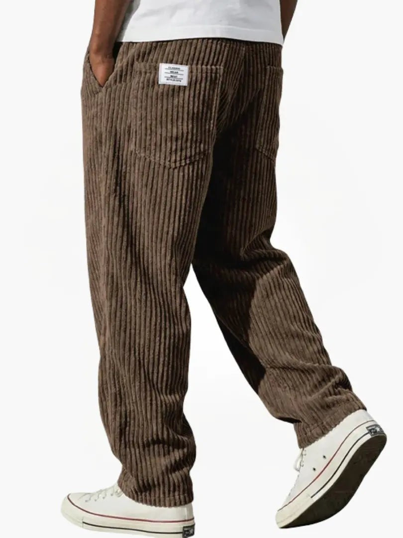 Tyron | Men's Relaxed-Fit Ribbed Wide-Leg Trousers