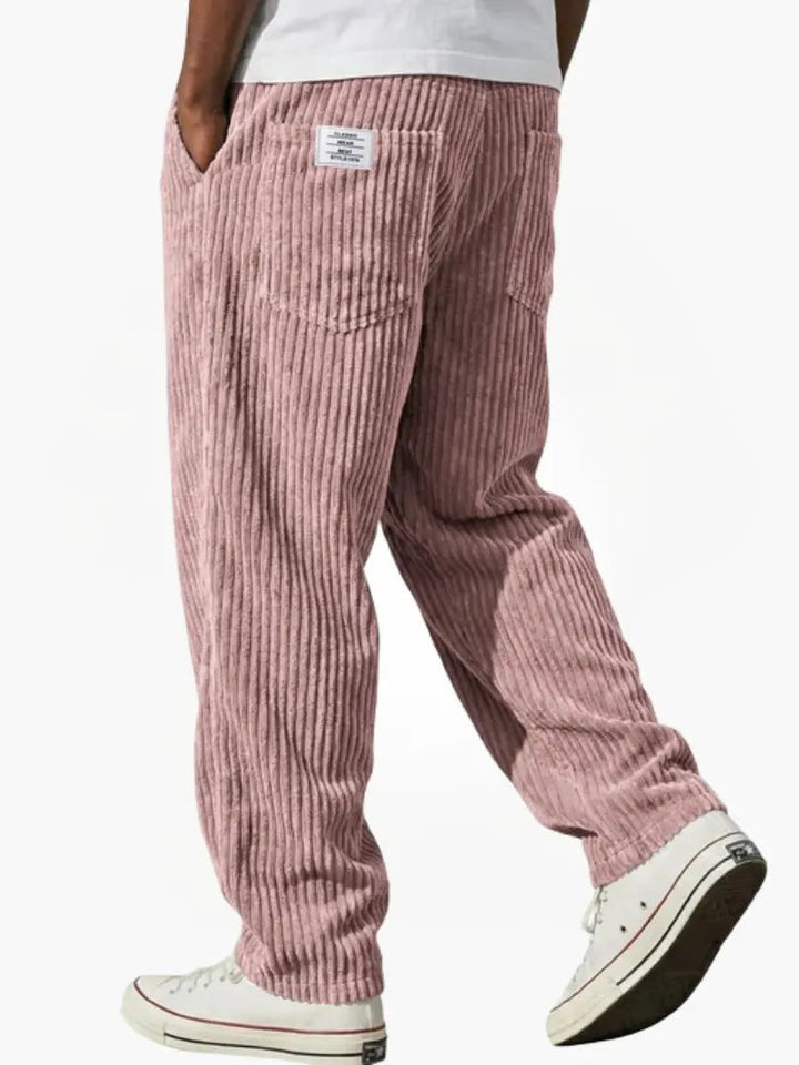 Tyron | Men's Relaxed-Fit Ribbed Wide-Leg Trousers