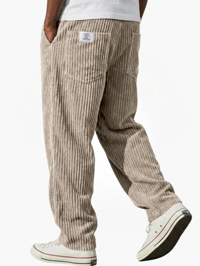 Tyron | Men's Relaxed-Fit Ribbed Wide-Leg Trousers