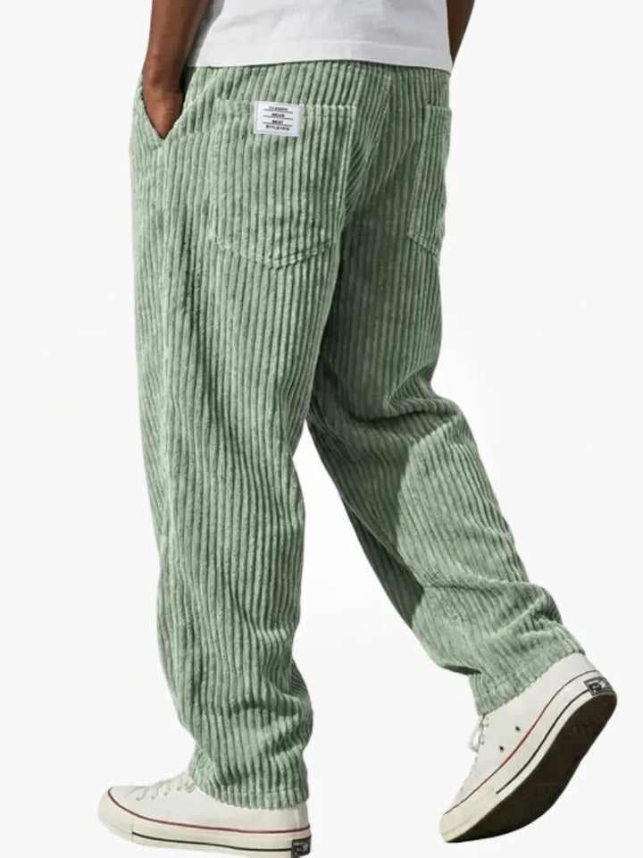 Tyron | Men's Relaxed-Fit Ribbed Wide-Leg Trousers