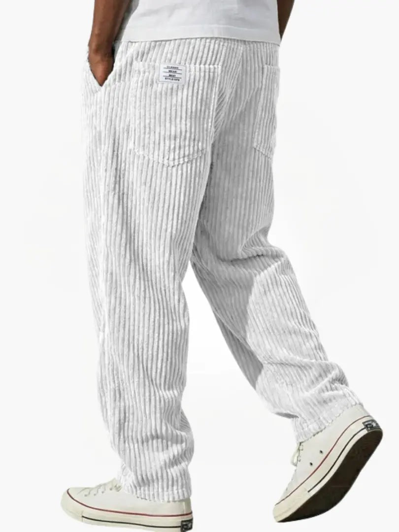 Tyron | Men's Relaxed-Fit Ribbed Wide-Leg Trousers