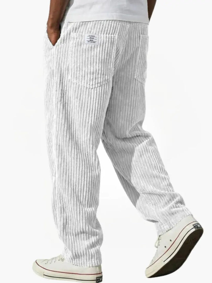 Tyron | Men's Relaxed-Fit Ribbed Wide-Leg Trousers