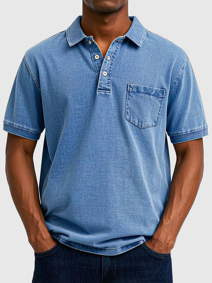 Miles | Men's Washed Button-Down Short-Sleeve Polo Shirt