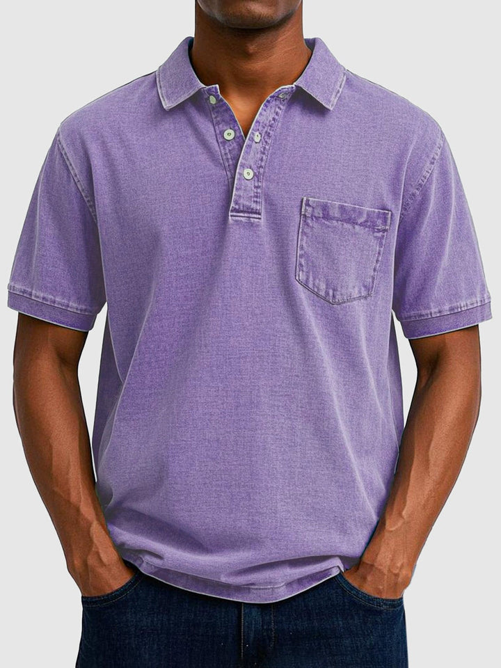 Miles | Men's Washed Button-Down Short-Sleeve Polo Shirt