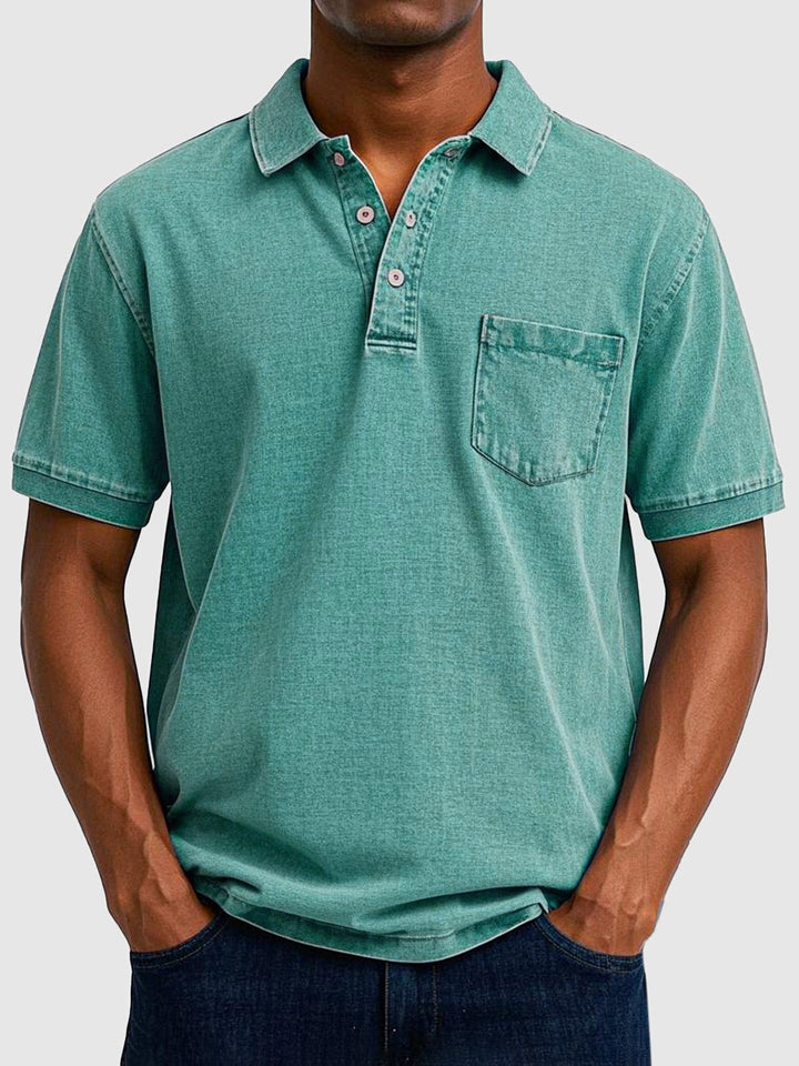 Miles | Men's Washed Button-Down Short-Sleeve Polo Shirt