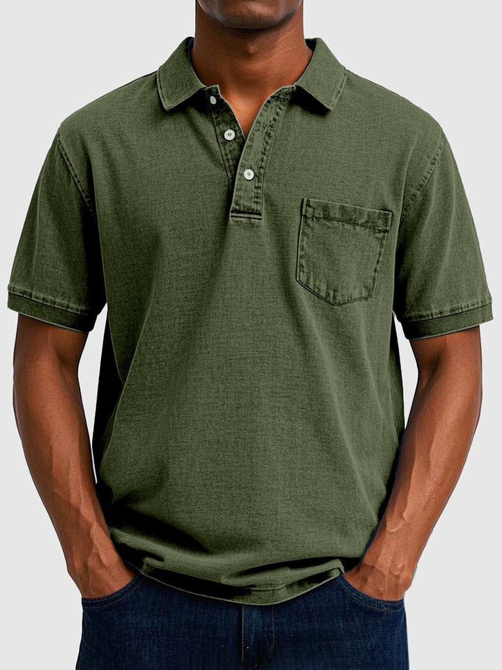 Miles | Men's Washed Button-Down Short-Sleeve Polo Shirt