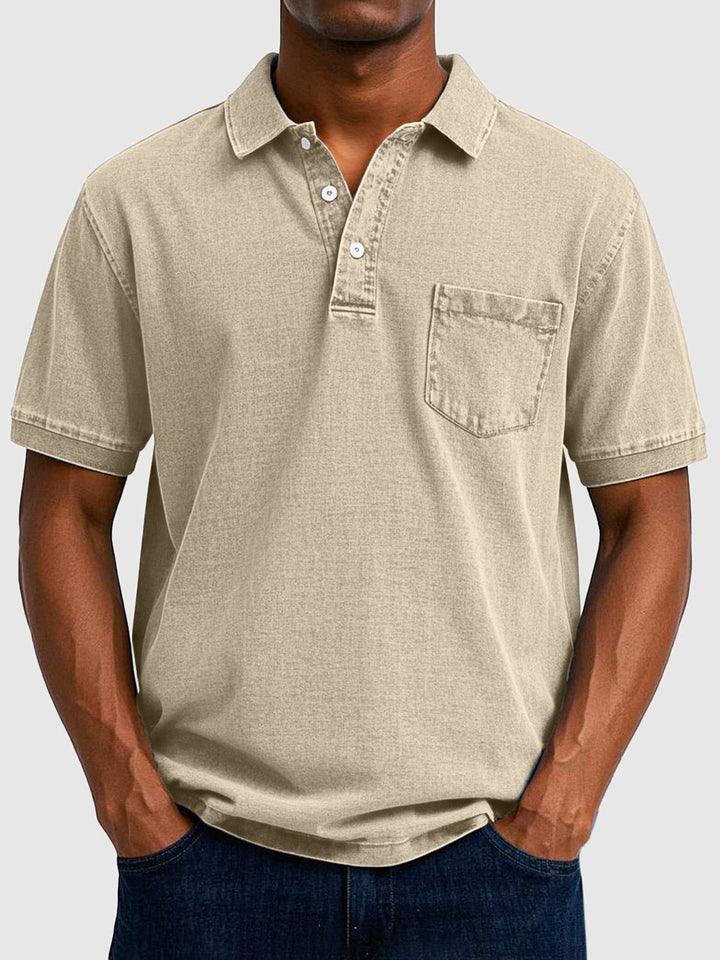 Miles | Men's Washed Button-Down Short-Sleeve Polo Shirt