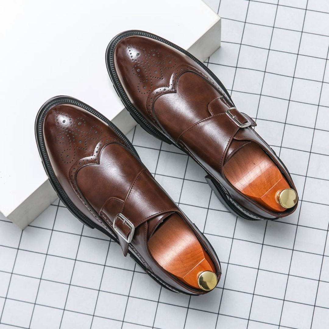 Freddie | Men's Wingtip Single-Buckle Dress Shoes
