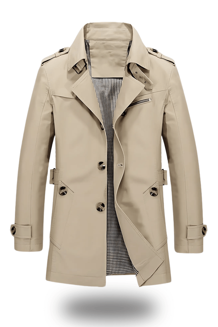 Richard | Men's Trench Coat with Turned-Down Collar