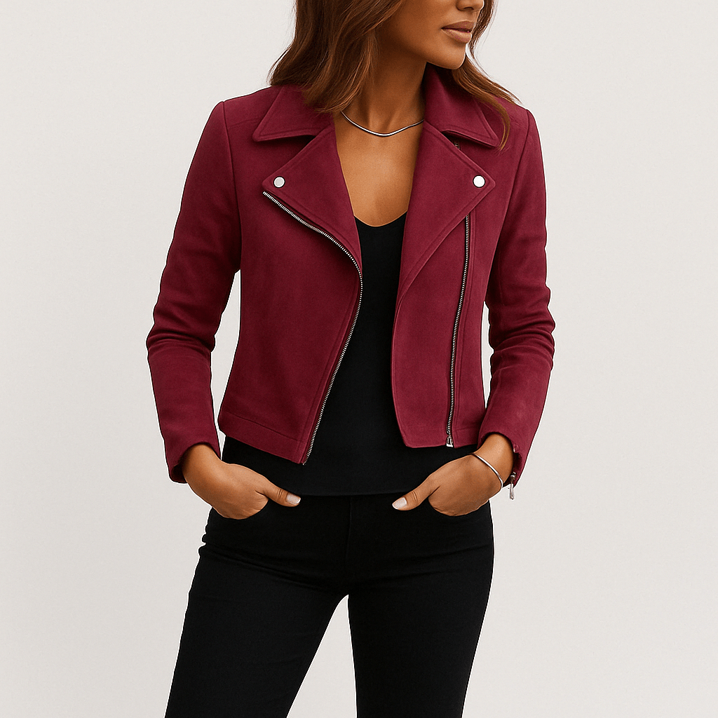 Aveline | Fringe Leather Biker Jacket For Women
