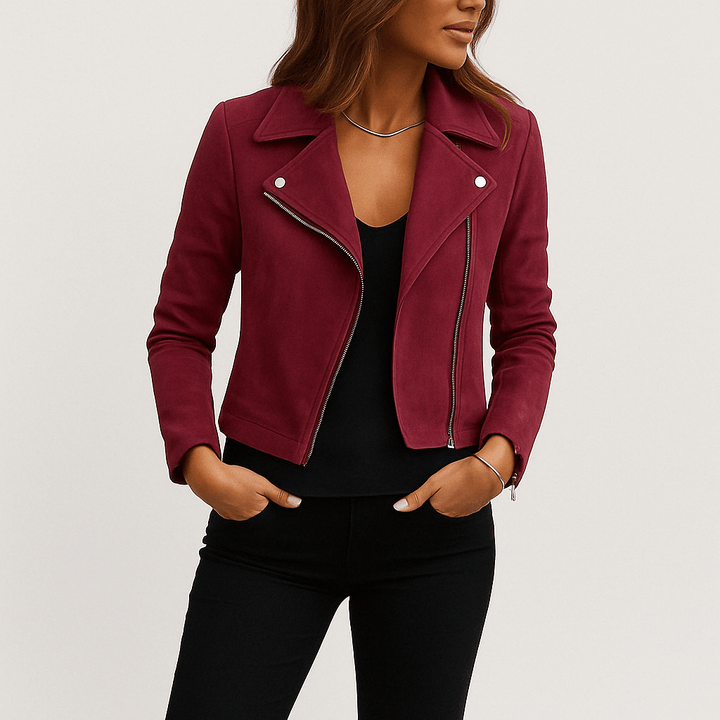 Aveline | Fringe Leather Biker Jacket For Women