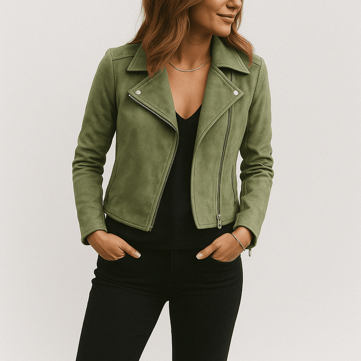 Aveline | Fringe Leather Biker Jacket For Women