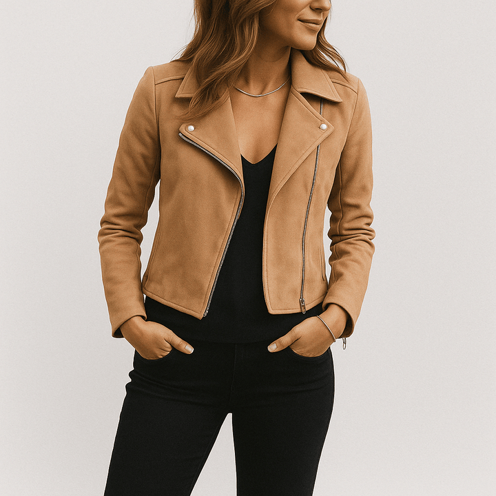 Aveline | Fringe Leather Biker Jacket For Women