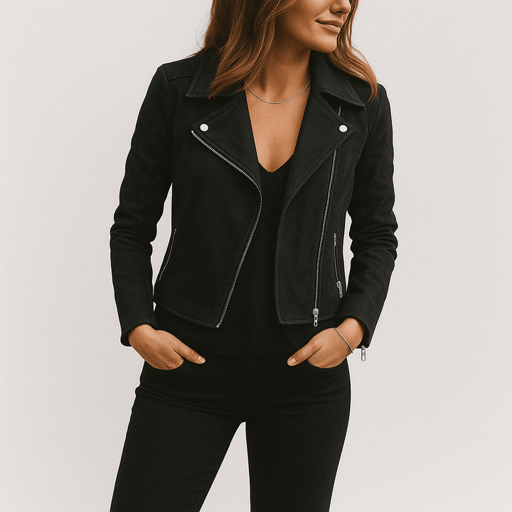 Aveline | Fringe Leather Biker Jacket For Women