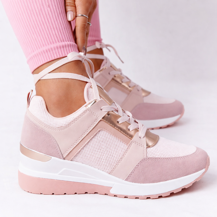 Camille | Orthopedic Wedge Sneakers with Metallic Details
