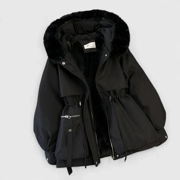 Evie | Women's Hooded Puffer Jacket with Faux Fur Trim
