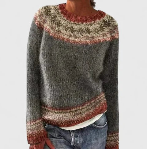 Melissa | Women's fair isle knit crew neck jumper with pattern