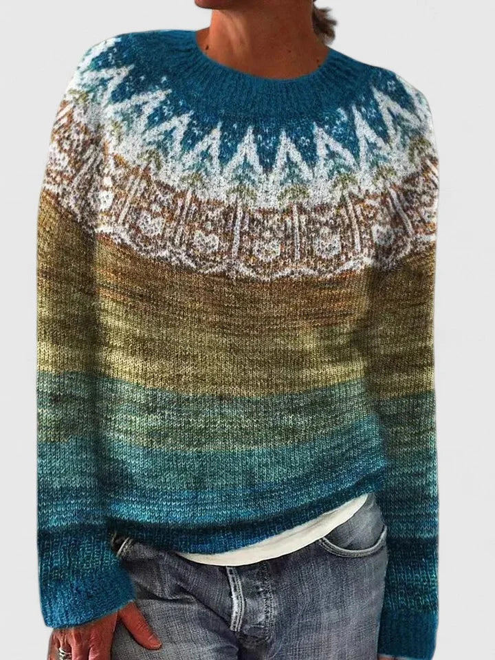 Melissa | Women's fair isle knit crew neck jumper with pattern