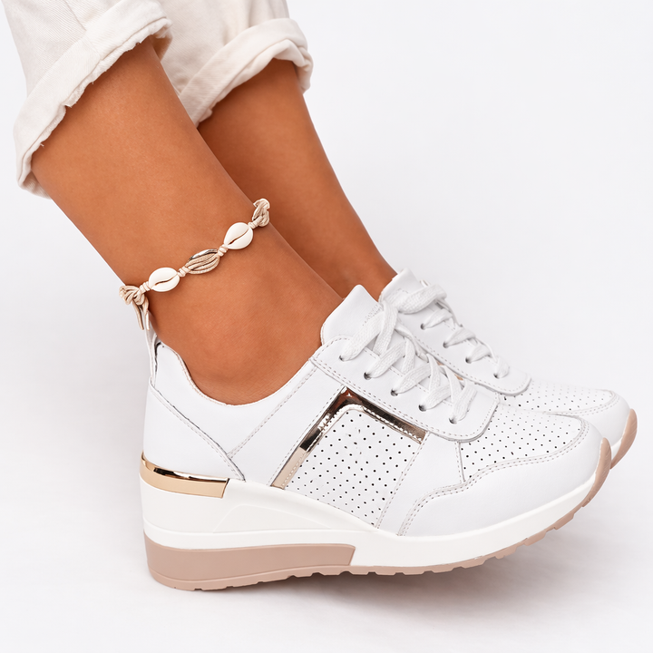 Camille | Orthopedic Wedge Sneakers with Metallic Details