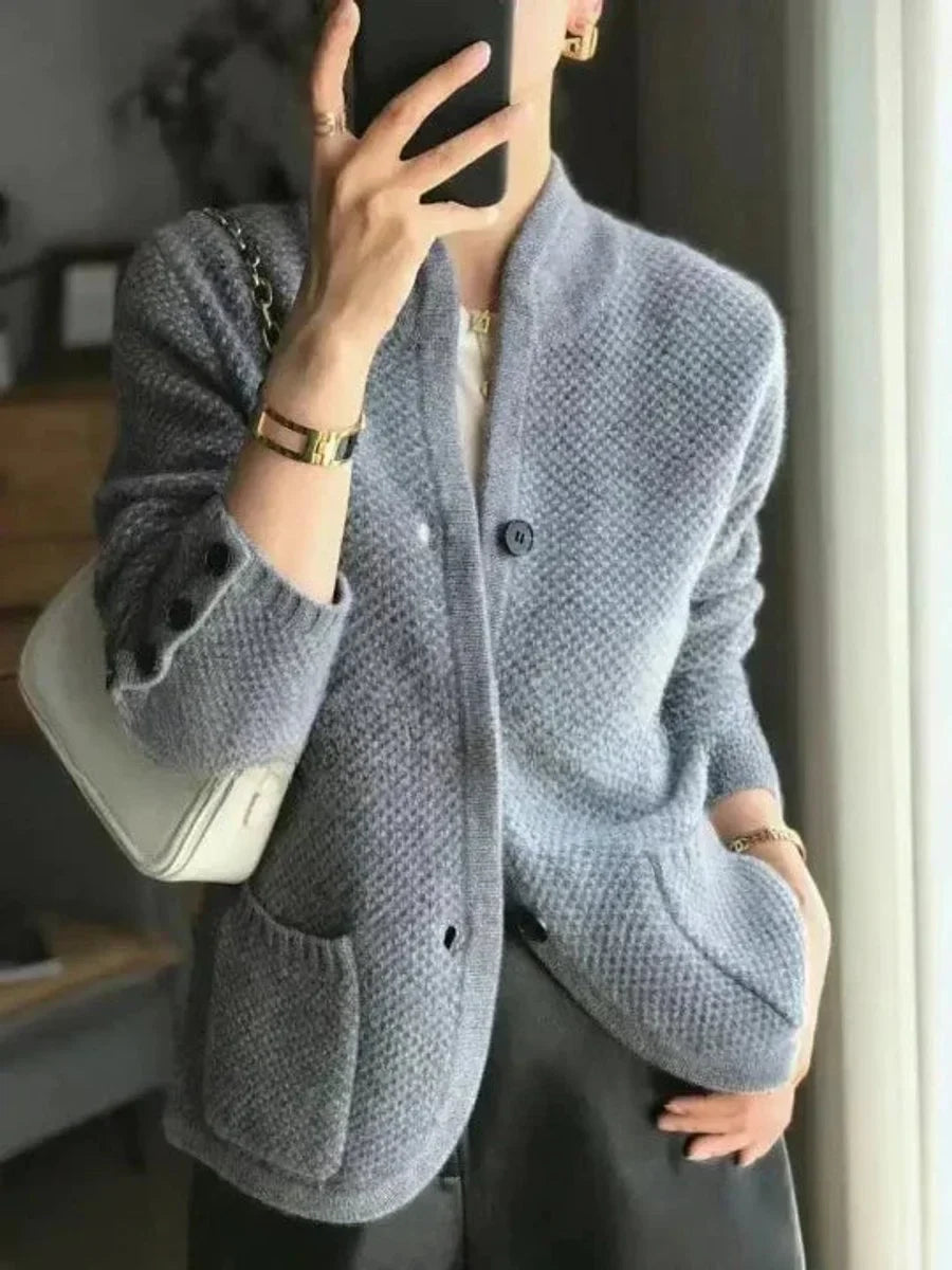 Hattie | Women's Cashmere Wool Button-Front Knit Cardigan