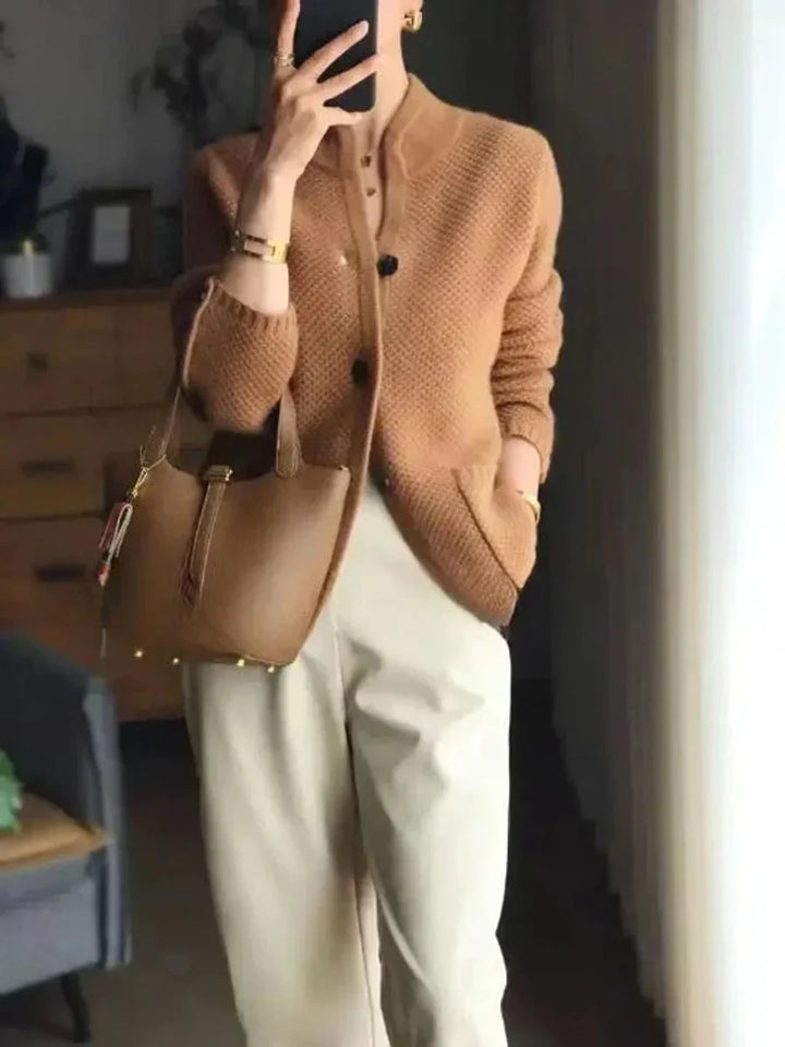 Hattie | Women's Cashmere Wool Button-Front Knit Cardigan