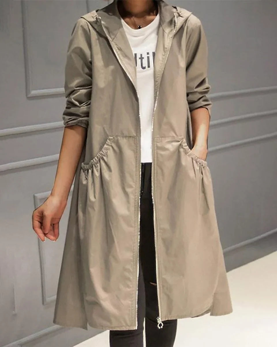 Kimber | Women's Hooded Waterproof Long Trench Coat