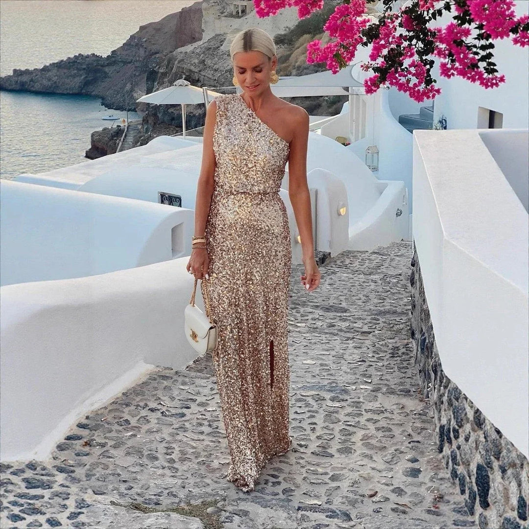 Bethany | Women's One-Shoulder Sequin Cocktail Dress