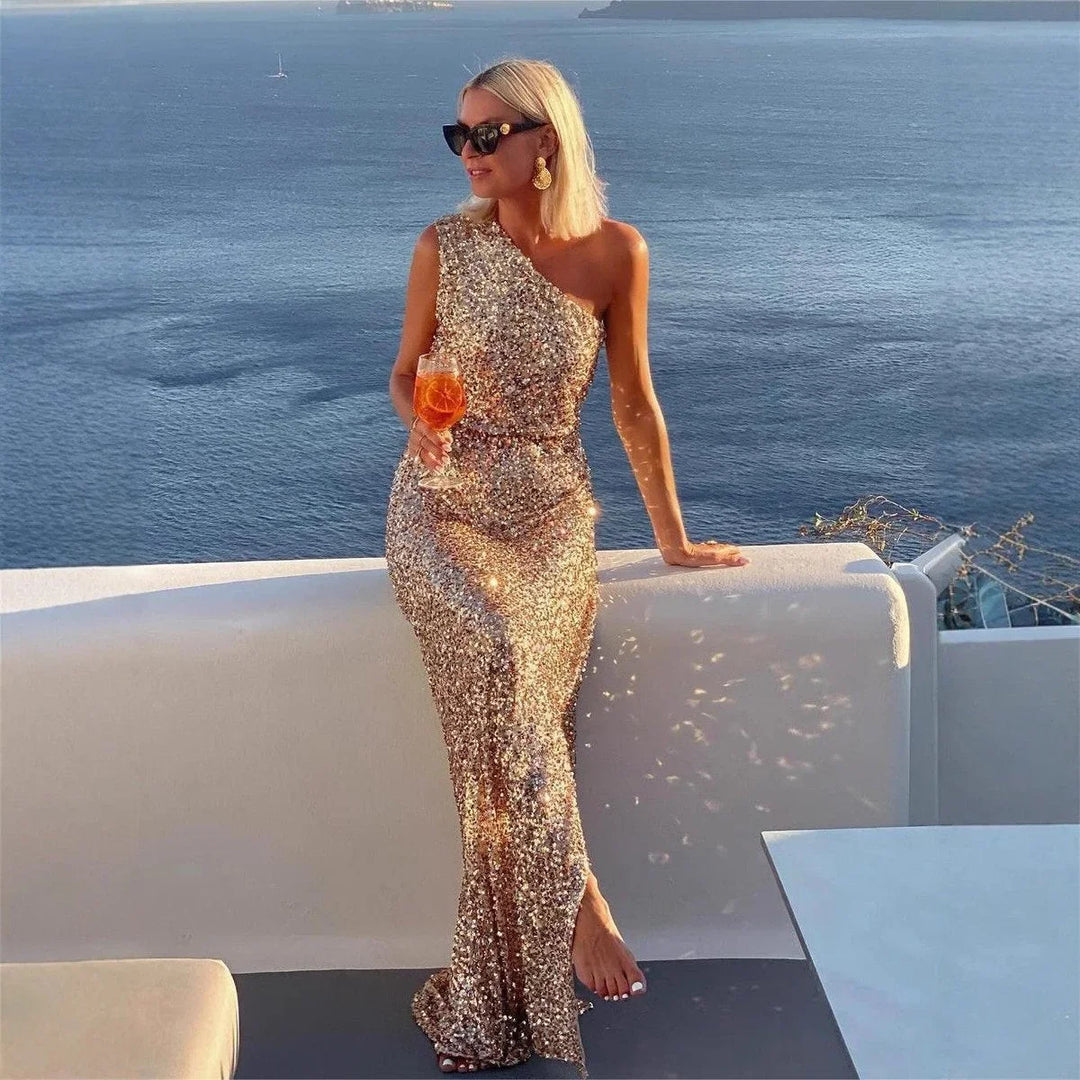 Bethany | Women's One-Shoulder Sequin Cocktail Dress