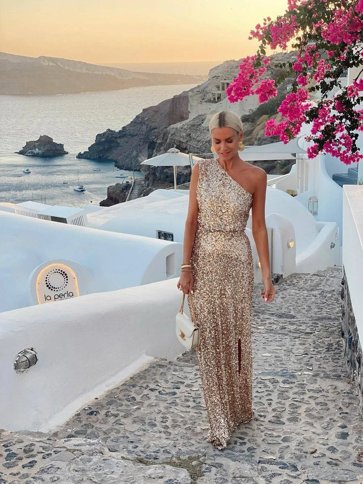 Bethany | Women's One-Shoulder Sequin Cocktail Dress